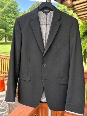 New Heritage by Ike Behar Men’s Black Wool Blend Blazer 44 Short Fitted – Unworn